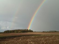 rainbow on the field
