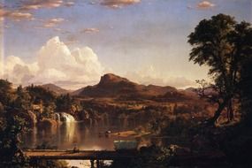 scenic landscape of mountain river Frederic Edwin Church