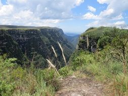 Beautiful green mountain canyon in Santa Catarina, Brazil