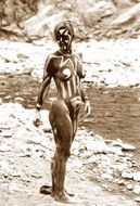 body painting naked woman