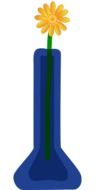 yellow flower in blue vase vector drawing
