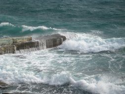 waves near the breakwater