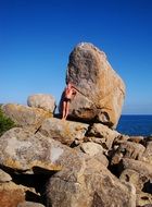 stones on coast in Italy Sicily