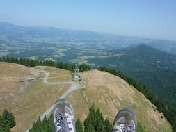 paraglider legs graz mountain