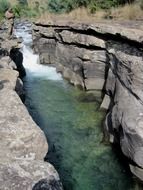 landscape of mountain stream in the canyon