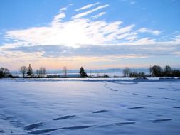 landscape of snowy field