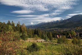 landscape of a village in tatry mountains