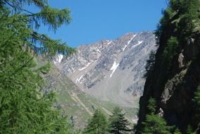 Landscape of the alpine mountains