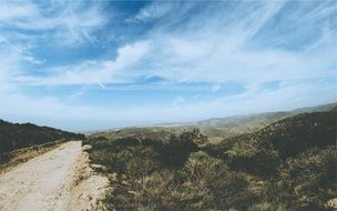 soil road in mountain landscape