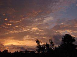 sunset in the evening clouds