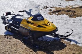 snowmobile on the ground