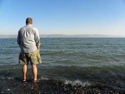 man by the lake in israel