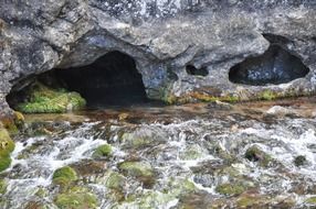 river washes away the rocks in the tatras