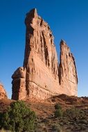 high red rocks in the canyon