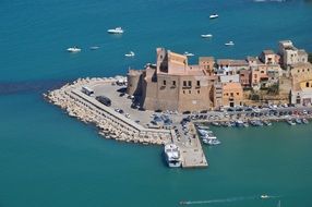 panoramic view of the port on the mediterranean sea in sicily