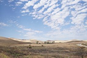 landscape of Cloudy sky over the Desert