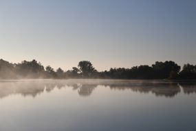 haze over the lake