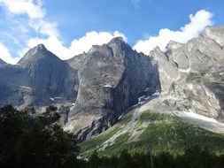 landscape of fascinating mountains in norway