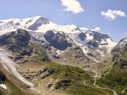 snowy alpine mountains in Switzerland