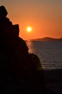 sunset over seaside, france, corsica