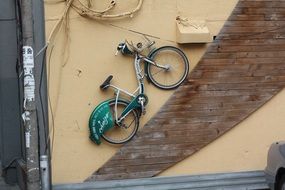 bike on a wall