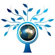 emblem in the form of a tree in the center the globe