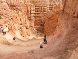 hiking people on bryce canyon attraction