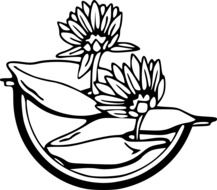 black and white lotus pattern