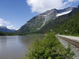 skeena river and mountain in british columbia