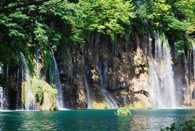 Waterfall and Plitvice lakes in Croatia