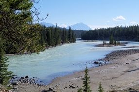 clear blue river in jasper provincial park