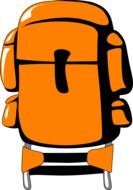 brown walking backpack drawing