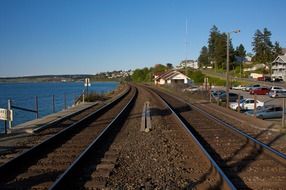 railroad near lake in washington