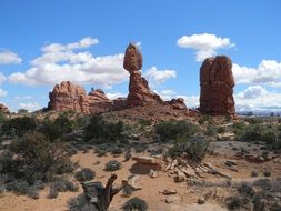 red rocks in desert, usa, utah, moab