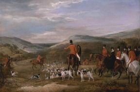 art painting - the image of hunting in the countryside