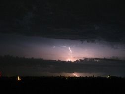 landscape of lightning above the water