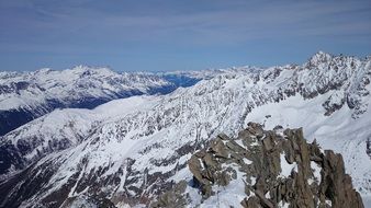 snow on the mountain peak