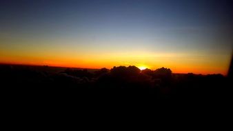 dawn clouds at the sunset
