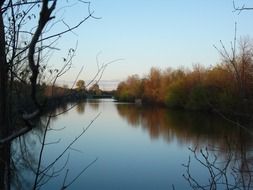 pond among the autumn landscape