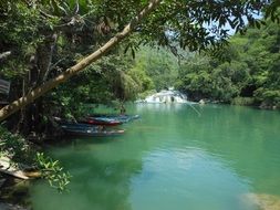 A boat on a river in mexico