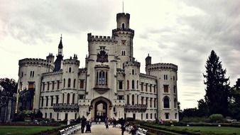 landscape of beautiful historical castle in South Bohemia