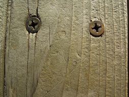 two screws in wood