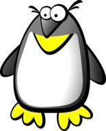 drawing of a funny penguin on white background