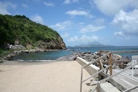 Landscape of caribbean sea beach