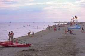 people on the beach in Italy