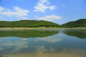 peaceful lake in highland