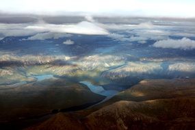 mountains clouds sky