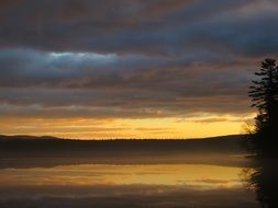 tranquil lake sunset