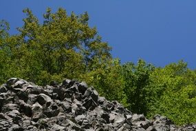 A lot of stones on a mountain