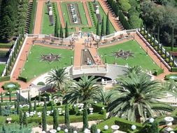 beautiful plants and manicured lawns in the garden